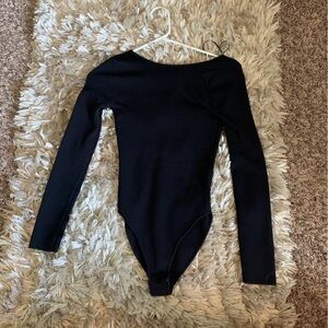 Zara Black Long Sleeve Bodysuit